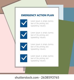 Emergency Action Plan - A Preparation Guide for Businesses, entrepreneurs, or team leaders concept, vector illustration design background