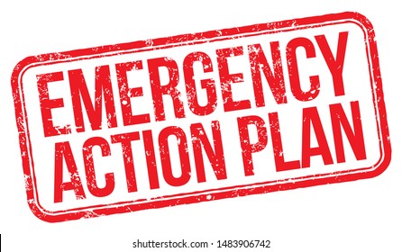 Emergency Action Plan. Red Rubber Stamp.