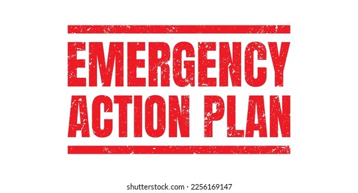 emergency Action Plan. Red Rubber Stamp. vector graphic