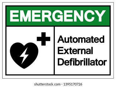 Emergency AED Automated External Defibrillator Symbol Sign, Vector Illustration, Isolate On White Background Label .EPS10 