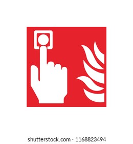 Emergency Alarm Fire Button Red Icon Vector