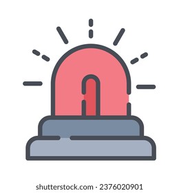 Emergency alarm icon. Alert lamp vector illustration