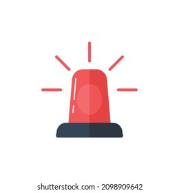 Emergency Alarm Icon In Flat Style. Alert Lamp Vector Illustration On Isolated Background. Police Urgency Sign Business Concept.