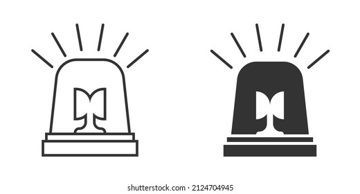 Emergency alarm icon in flat style. Alert lamp vector illustration on isolated background. Police urgency sign business concept.