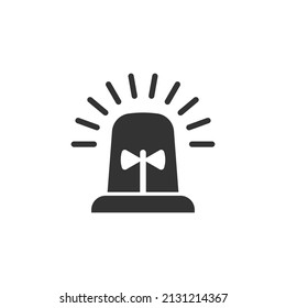 Emergency alarm icon in flat style. Alert lamp vector illustration on isolated background. Police urgency sign business concept.