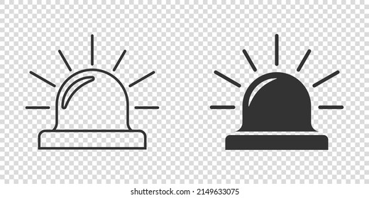 Emergency alarm icon in flat style. Alert lamp vector illustration on isolated background. Police urgency sign business concept.