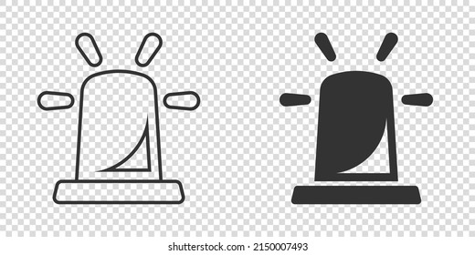Emergency alarm icon in flat style. Alert lamp vector illustration on isolated background. Police urgency sign business concept.