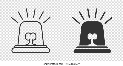Emergency alarm icon in flat style. Alert lamp vector illustration on isolated background. Police urgency sign business concept.