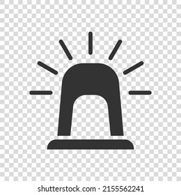 Emergency alarm icon in flat style. Alert lamp vector illustration on isolated background. Police urgency sign business concept.