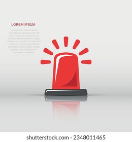 Emergency alarm icon in flat style. Alert lamp vector illustration on isolated background. Police urgency sign business concept.