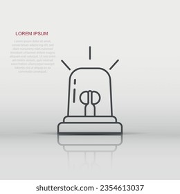 Emergency alarm icon in flat style. Alert lamp vector illustration on isolated background. Police urgency sign business concept.