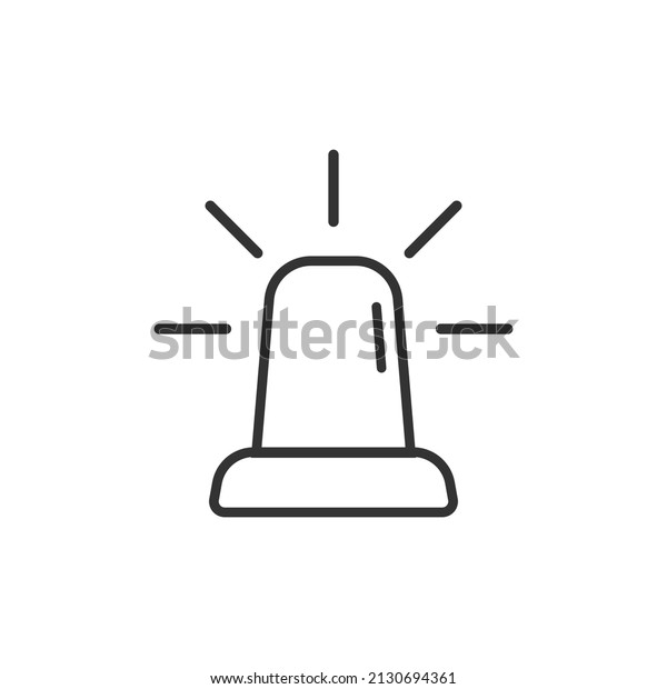 Emergency alarm icon in flat style. Alert lamp\
vector illustration on isolated background. Police urgency sign\
business concept.