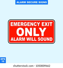 Emergency alarm and security alert signs in vector style version, easy to use and print