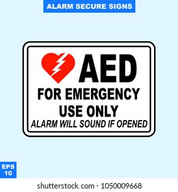 Emergency alarm and security alert signs in vector style version, easy to use and print