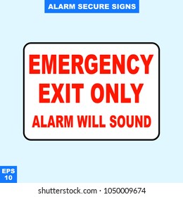 Emergency alarm and security alert signs in vector style version, easy to use and print