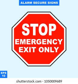 Emergency alarm and security alert signs in vector style version, easy to use and print