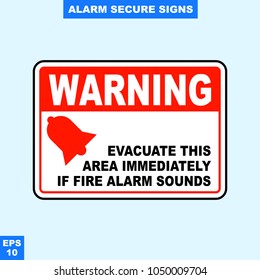 Emergency alarm and security alert signs in vector style version, easy to use and print