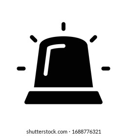 icono plano de glifo vector de alarma de emergencia 