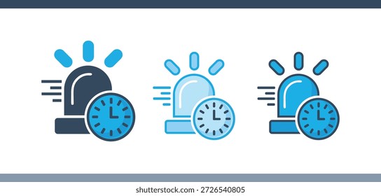 Icono del tiempo de respuesta de la alarma de emergencia fijado para el sistema de seguridad