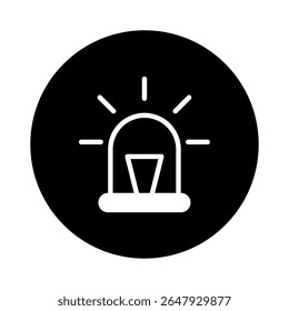 Símbolo de farol de alerta de emergência com luz radiante sobre fundo preto, enfatizando urgência e atenção imediata sinal necessário