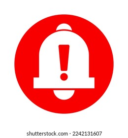 Icono de timbre de alerta de emergencia. Signo de advertencia y peligro. Campana y exclamación. Vector.