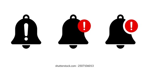 Emergency alert bell icon. Warning notification sign symbol