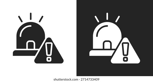 Icono De Alerta De Emergencia En Estilo Glifo Blanco Y Negro