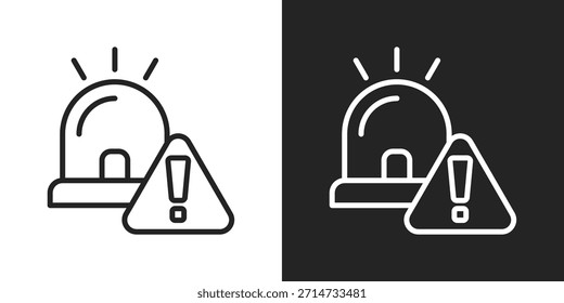 Icono De Alerta De Emergencia En Estilo De Línea En Blanco Y Negro