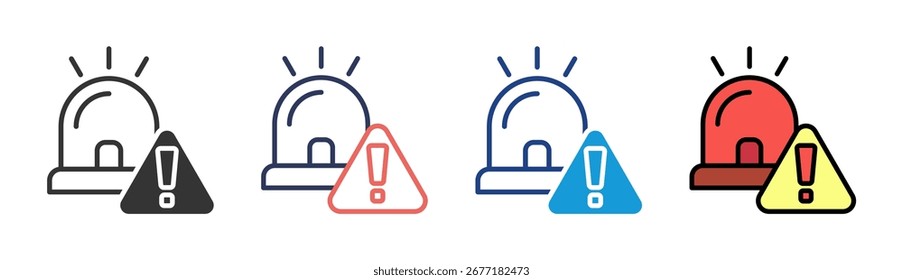 Conjunto de iconos de alerta de emergencia Colección de estilos múltiples