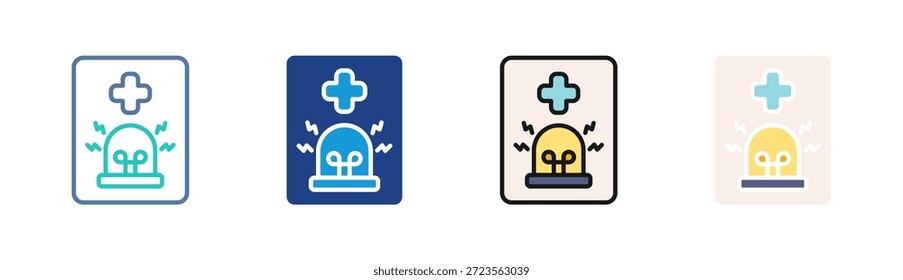 Conjunto de iconos de alerta de emergencia colección de estilos múltiples