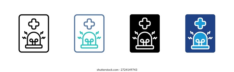 Conjunto de iconos de alerta de emergencia colección de estilos múltiples