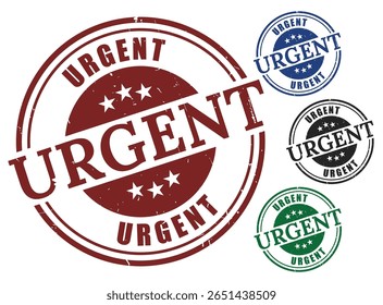 Emergency Alert Stamp Collection, Urgent Message Label Vector
