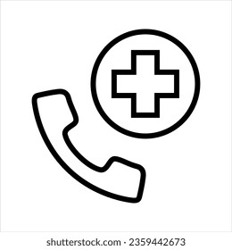 Icono vector de llamada de ambulancia de emergencia