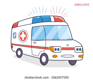 Emergency ambulance car isolated