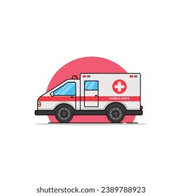 Emergency Ambulance Cartoon Vector Illustration. Car Transportation Icon Concept Isolated Vector. Flat Design svg