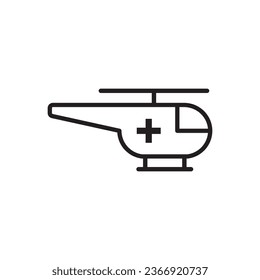 Emergency ambulance helicopter icon vector symbol