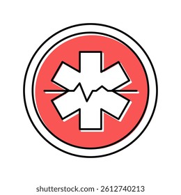 emergency ambulance hospital sign color icon vector. emergency ambulance hospital sign sign. isolated symbol illustration