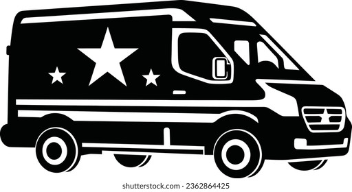 Emergency ambulance icon in bold silhouette, a beacon of hope.