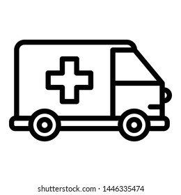 Emergency ambulance icon. Outline emergency ambulance vector icon for web design isolated on white background