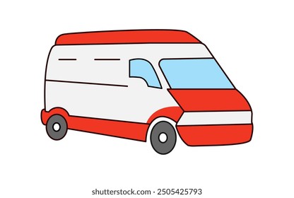 Emergency ambulance medical service vehicle vector Illustration. Ambulance Car