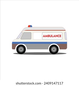 Emergency ambulance on a white background