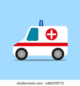 Emergency ambulance, red and White. Vector Illustration