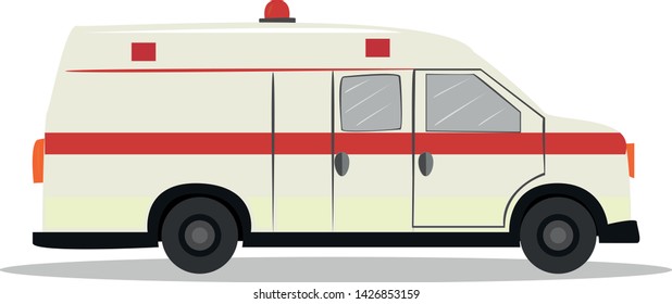 Emergency Ambulance Truck Medical Vehicle Flat Stock Vector (Royalty ...