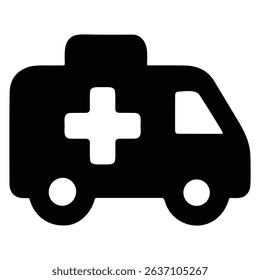 Emergency ambulance vehicle medical icon