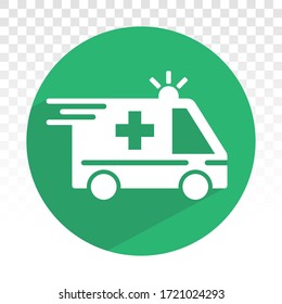 Emergency ambulance vehicle services flat icons for apps or websites