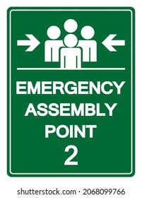 Emergency Assembly Point 2 Symbol Sign, Vector Illustration, Isolated On White Background Label .EPS10 