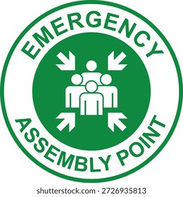 Señalización de la etiqueta engomada imprimible de la etiqueta de la señal del punto de montaje de la emergencia para el diseño aislado del Vector de Plantilla de la industria de la fábrica