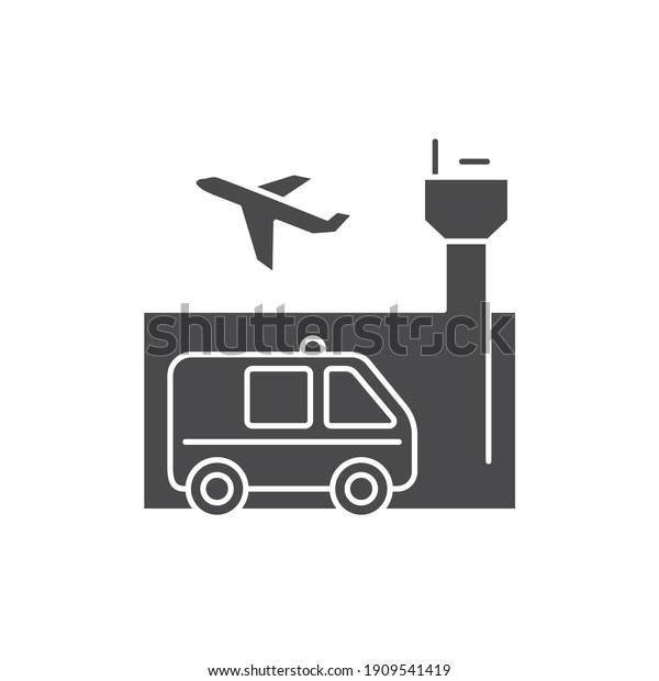 Emergency assistance at airport\
black glyph icon. Safe travel. Pictogram for web, mobile app,\
promo.