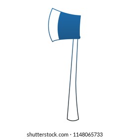 Emergency axe isolated in blue lines