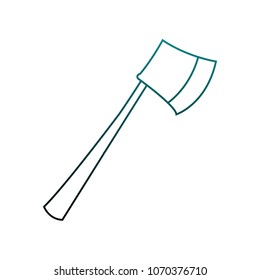 Emergency axe isolated on blue lines